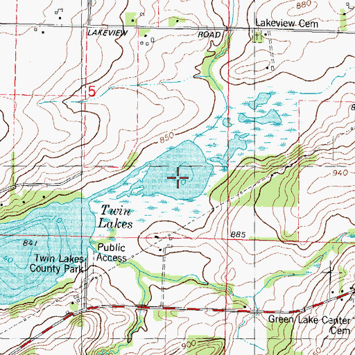 Topographic Map of Little Twin Lake, WI