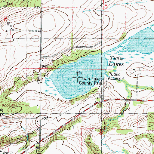Topographic Map of Big Twin Lake, WI