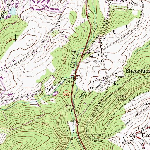 Topographic Map of Stillwater Run, PA