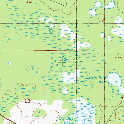 Topographic Map of Big Bay, FL