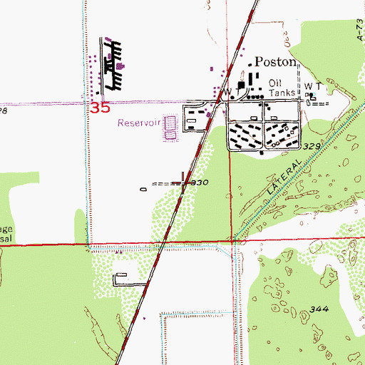 Topographic Map of Colorado River Relocation Center (historical), AZ