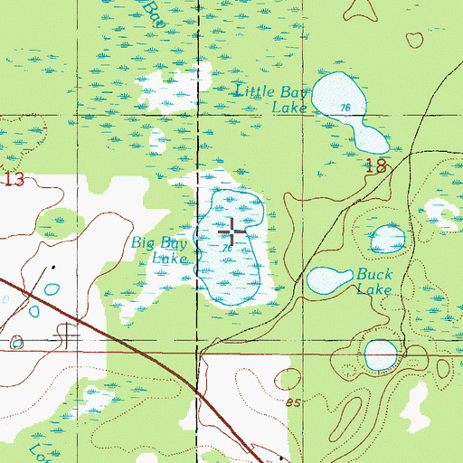 Topographic Map of Big Bay Lake, FL
