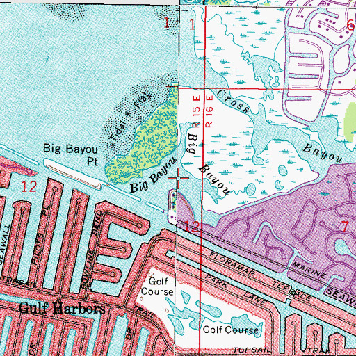 Topographic Map of Big Bayou, FL