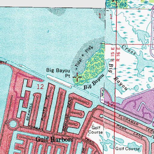 Topographic Map of Big Bayou Point, FL
