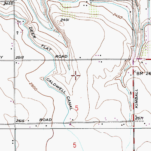 Topographic Map of Griffith Lateral, ID