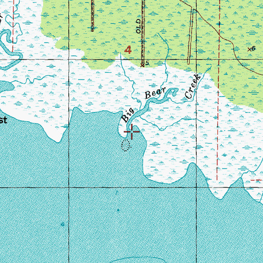Topographic Map of Big Bear Creek, FL