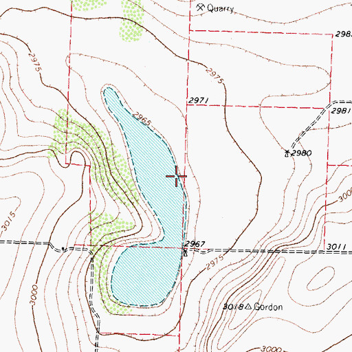 Topographic Map of Manley Lake, TX