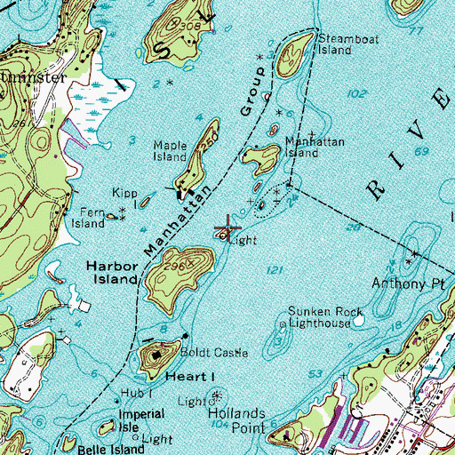 Topographic Map of Gussey Island, NY