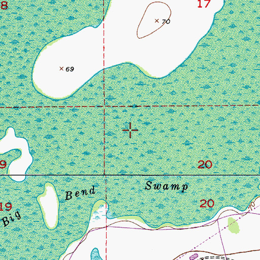 Topographic Map of Big Bend Swamp, FL