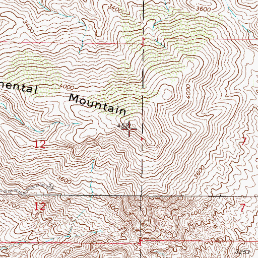 Topographic Map of Continental Mountain, AZ
