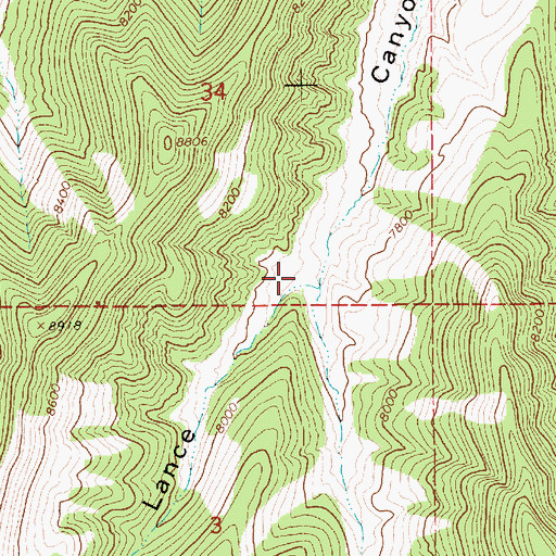 Topographic Map of West Lance Spring, UT