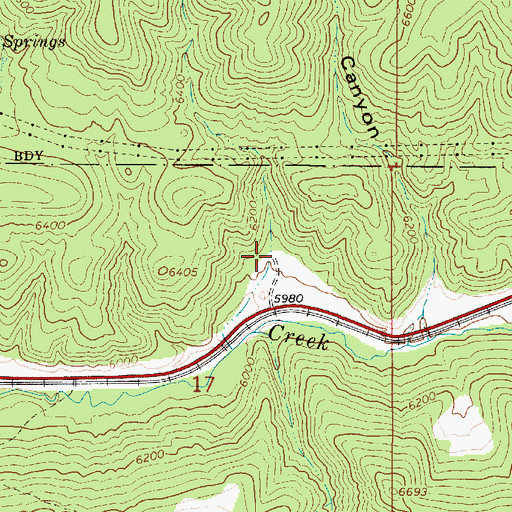 Topographic Map of Wheeler Sawmill Canyon, UT