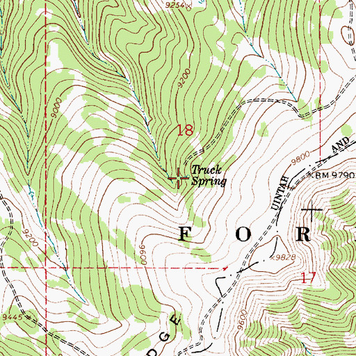 Topographic Map of Truck Spring, UT