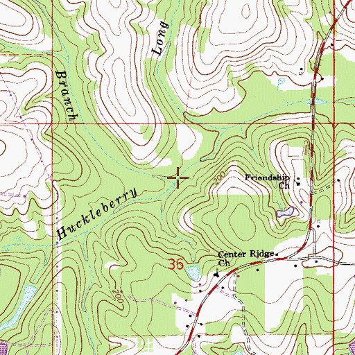 Topographic Map of Big Branch, FL