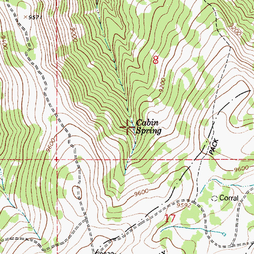 Topographic Map of Cabin Spring, UT