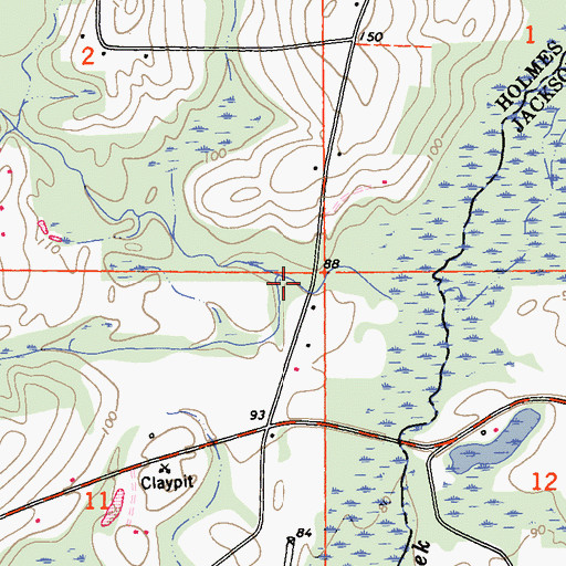 Topographic Map of Big Branch, FL