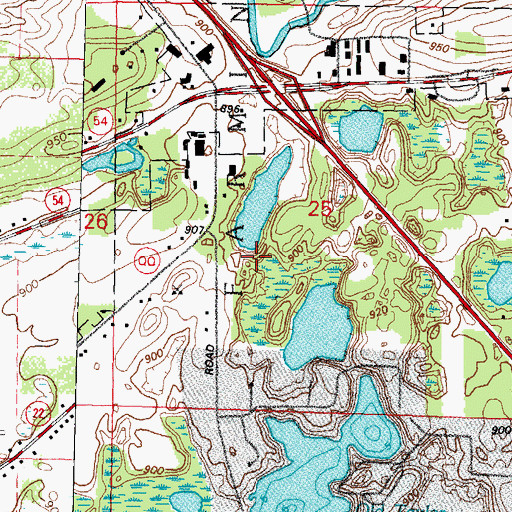 Topographic Map of Jaquith Lake, WI