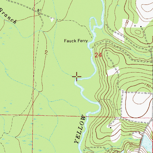 Topographic Map of Big Branch, FL