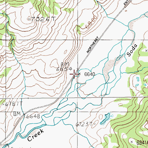 Topographic Map of Soda Butte, WY