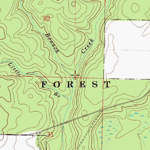 Topographic Map of Big Branch Beaver Creek, FL