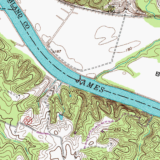Topographic Map of Picketts Creek, VA