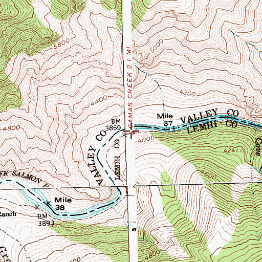 Topographic Map of Tappan Falls, ID