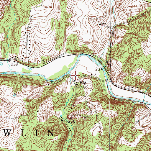 Topographic Map of Green Valley, PA