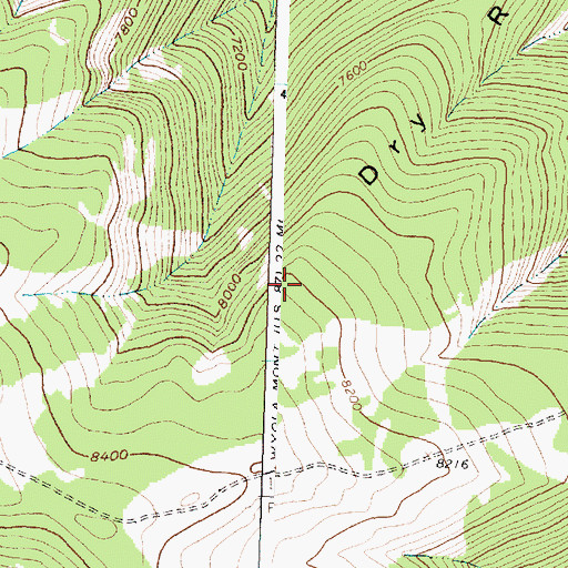Topographic Map of Dry Ridge, WY