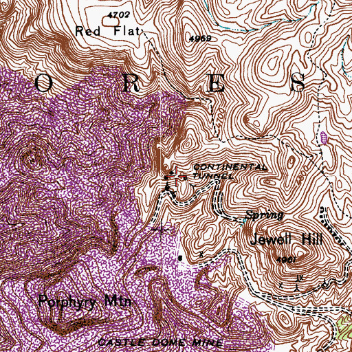 Topographic Map of Continental Tunnel, AZ