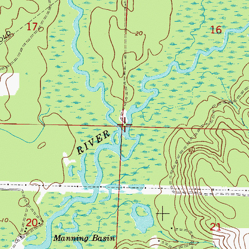 Topographic Map of Big Coldwater Creek, FL
