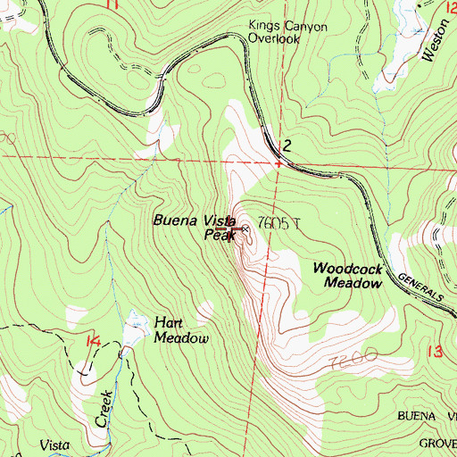Topographic Map of Buena Vista Peak, CA