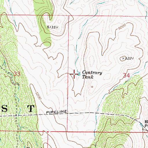 Topographic Map of Contrary Tank, AZ