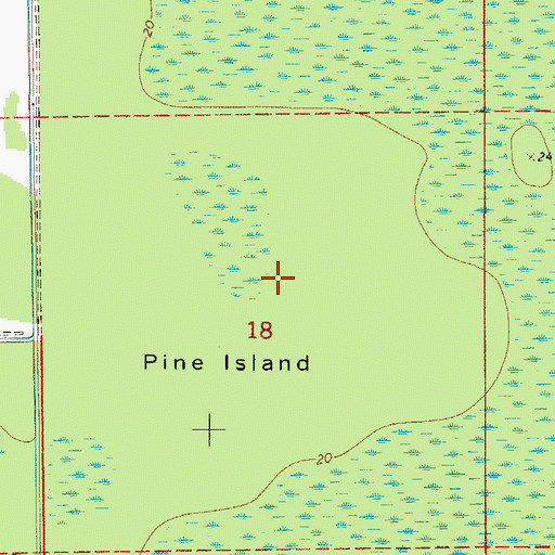 Topographic Map of Big Cypress Swamp, FL