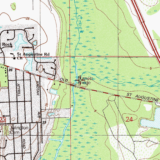 Topographic Map of Big Davis Creek, FL