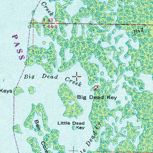 Topographic Map of Big Dead Creek, FL