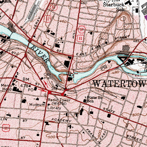 Topographic Map of Great Falls, NY