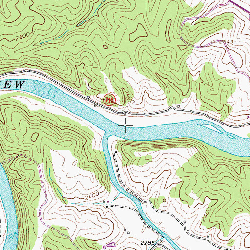 Topographic Map of Notch Creek, VA