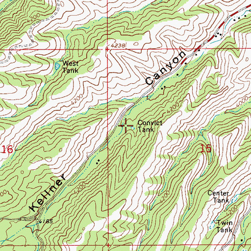 Topographic Map of Convict Tank, AZ