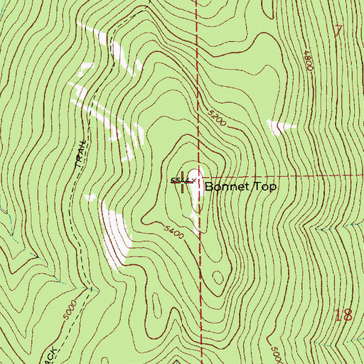 Topographic Map of Bonnet Top, MT