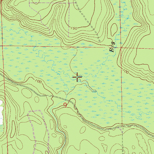 Topographic Map of Big Fork, FL