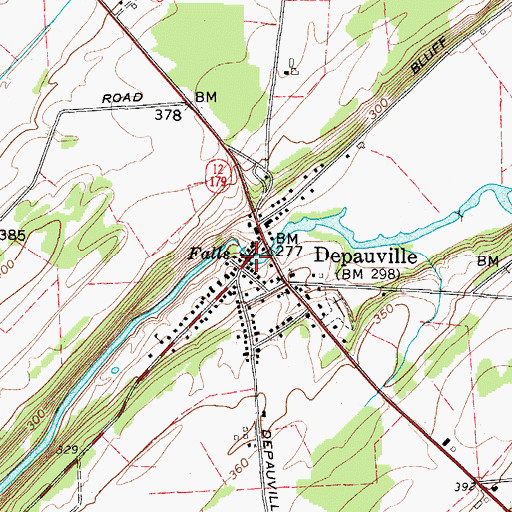 Topographic Map of Catfish Falls, NY