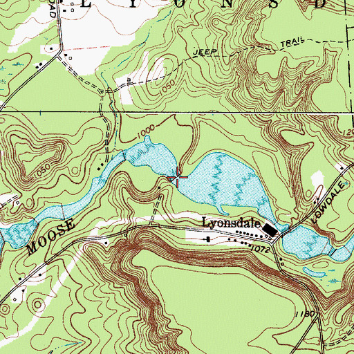 Topographic Map of Agers Falls, NY