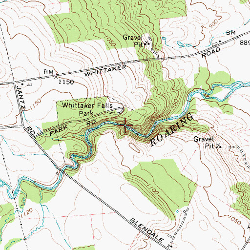 Topographic Map of Whitaker Falls, NY