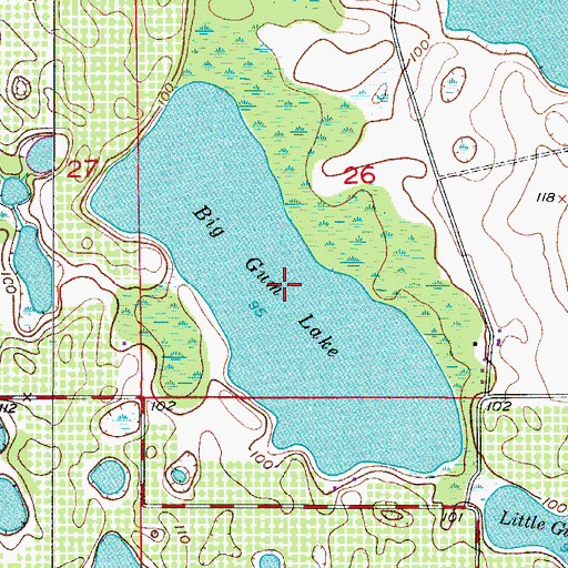 Topographic Map of Big Gum Lake, FL