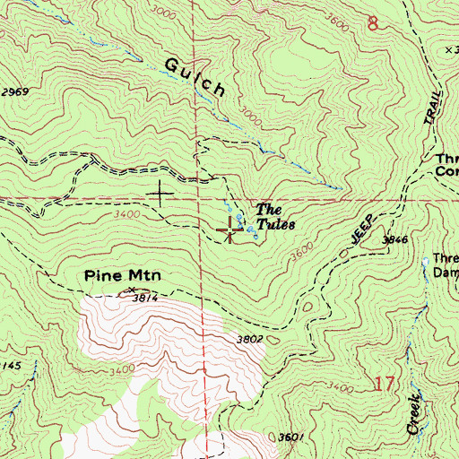 Topographic Map of The Tules, CA