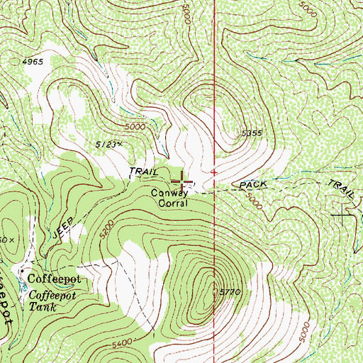 Topographic Map of Conway Corral, AZ