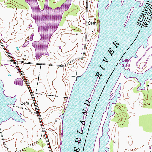Topographic Map of Trammel Creek, TN