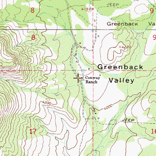 Topographic Map of Conway Ranch, AZ