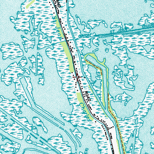 Topographic Map of Isle de Jean Charles, LA