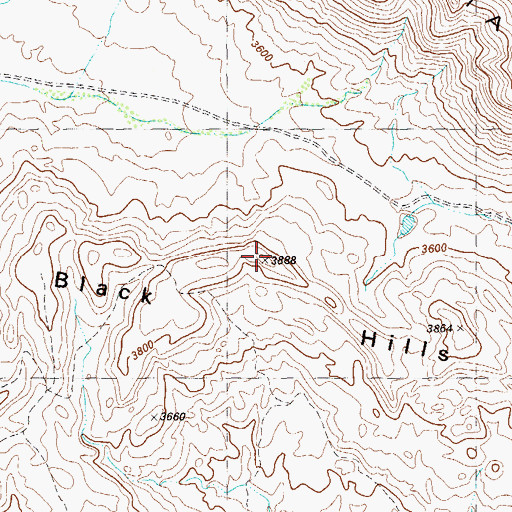 Topographic Map of Black Hills, TX